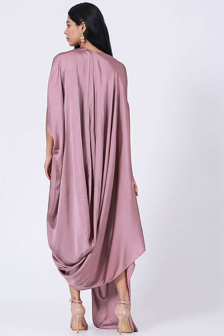 Purple Sequins Embroidered Draped Cowl Summer Dress by Amrita KM at Pernia's Pop Up Shop