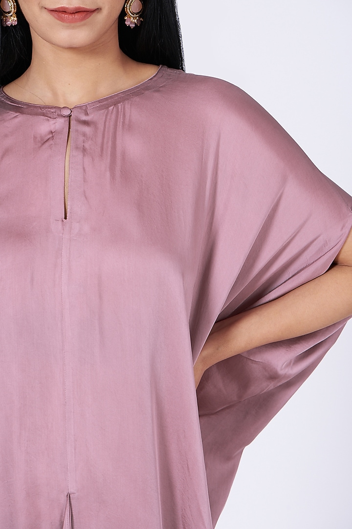 Purple Sequins Embroidered Draped Cowl Summer Dress by Amrita KM at Pernia's Pop Up Shop