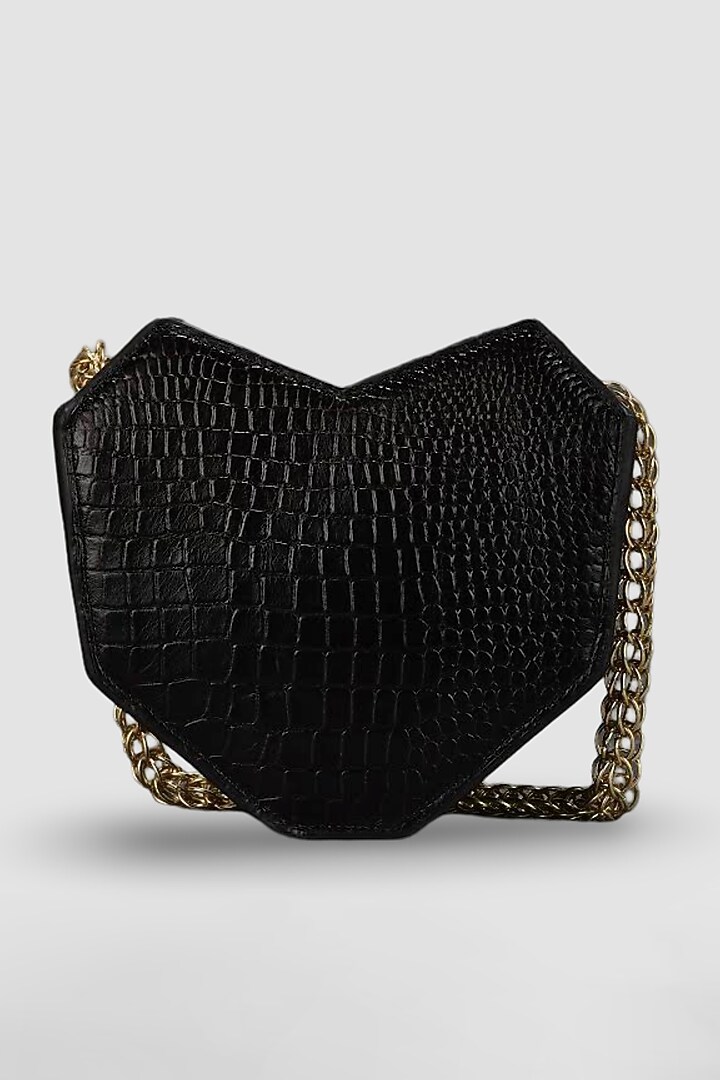 Deep Brown Leather Embellished Crossbody Bag by Akinna at Pernia's Pop Up Shop