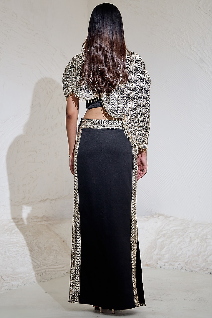 Black Georgette Skirt Set by Akanksha Mago at Pernia's Pop Up Shop