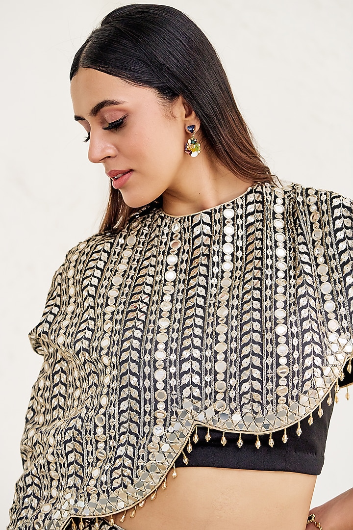 Black Georgette Skirt Set by Akanksha Mago at Pernia's Pop Up Shop