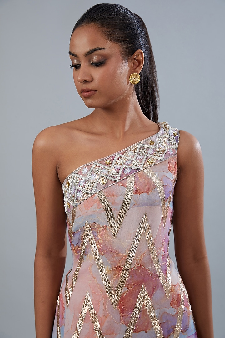 Lilac Organza Wedding Sharara Set by Akanksha Mago at Pernia's Pop Up Shop