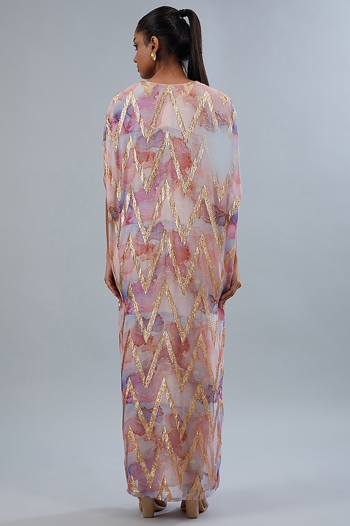 Multi-Colored Georgette Digital Printed Kaftan by Akanksha Mago at Pernia's Pop Up Shop