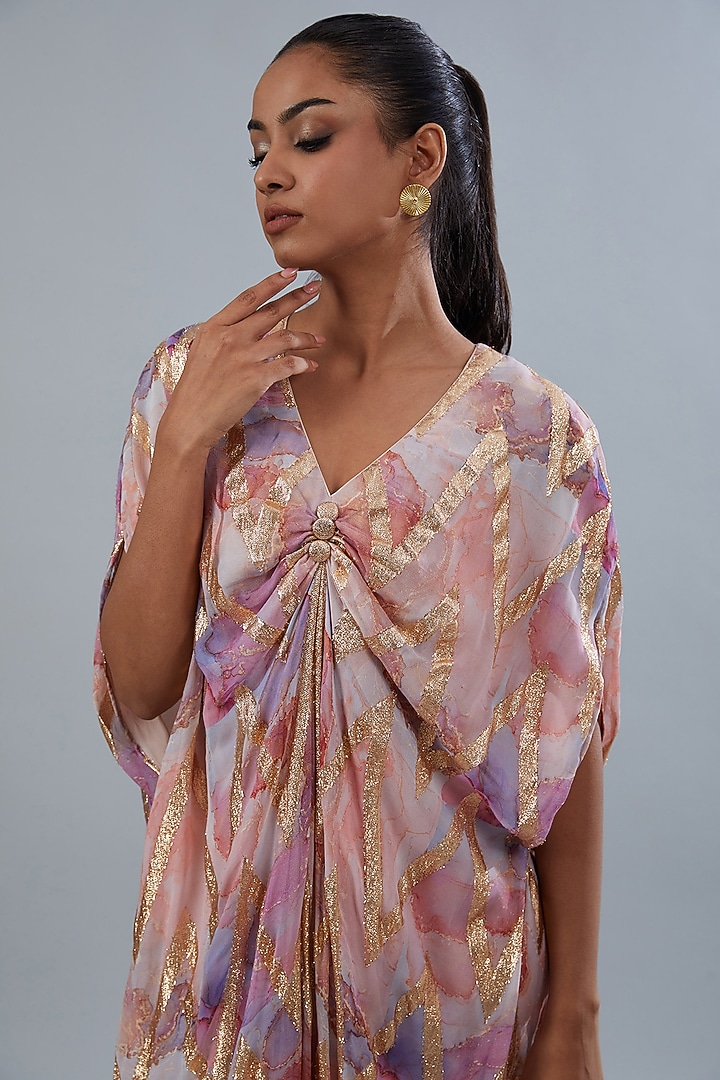 Multi-Colored Georgette Digital Printed Kaftan by Akanksha Mago at Pernia's Pop Up Shop