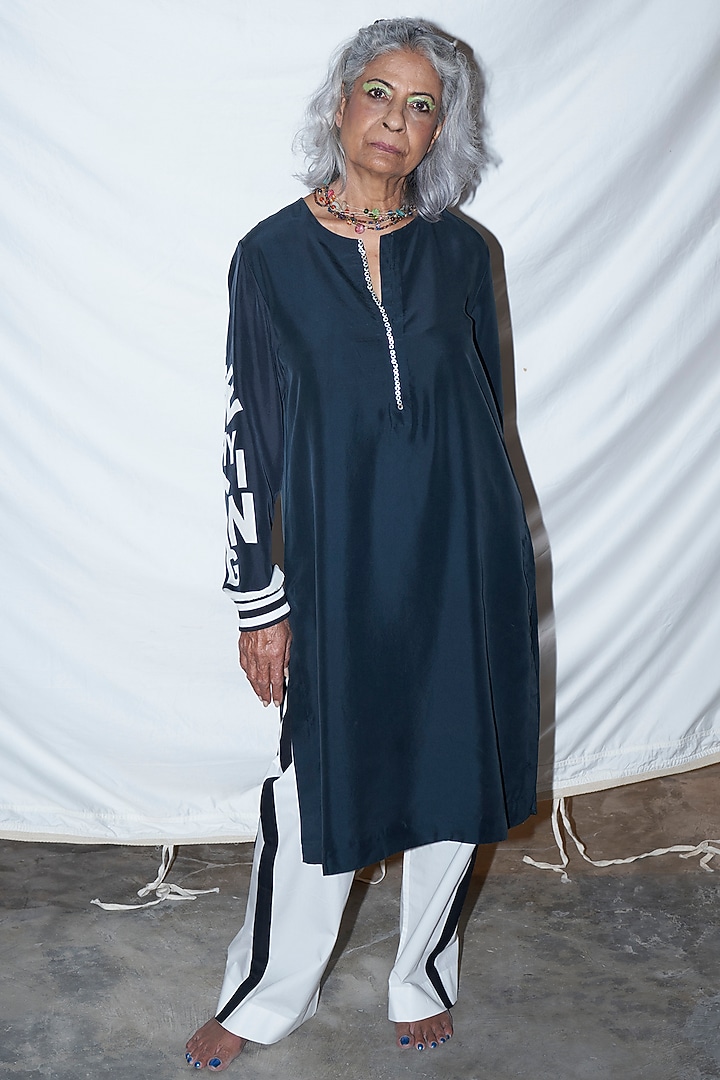 Black Printed Kurta Set by AKOK at Pernia's Pop Up Shop