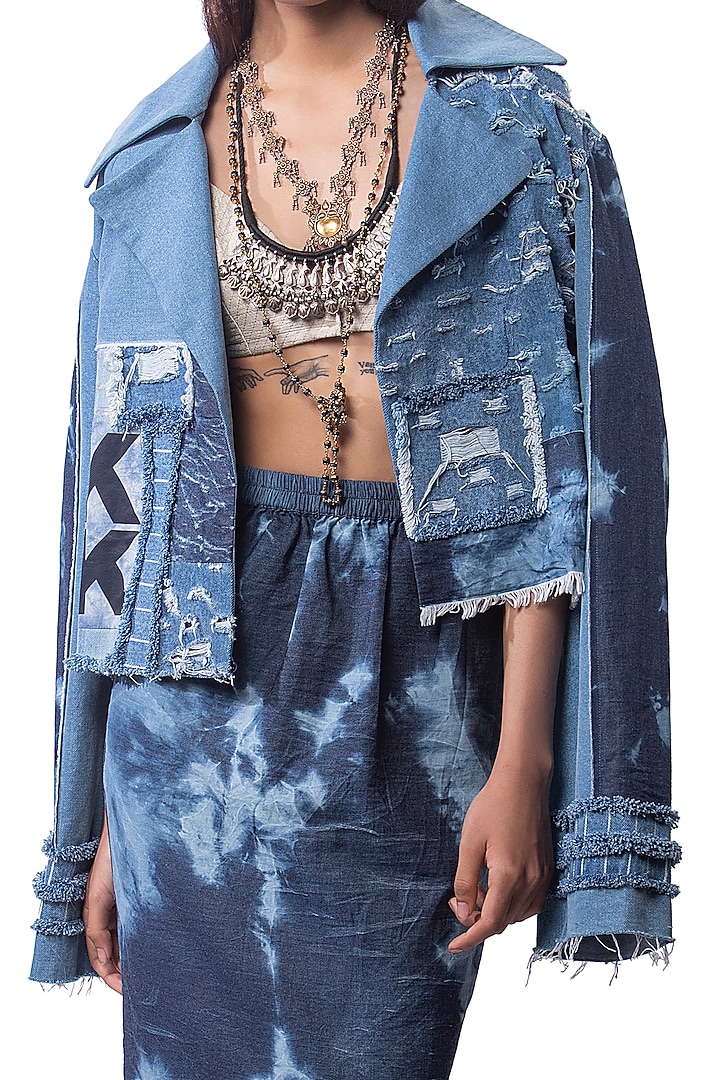 Blue Denim Oversized Jacket by AKOK at Pernia's Pop Up Shop