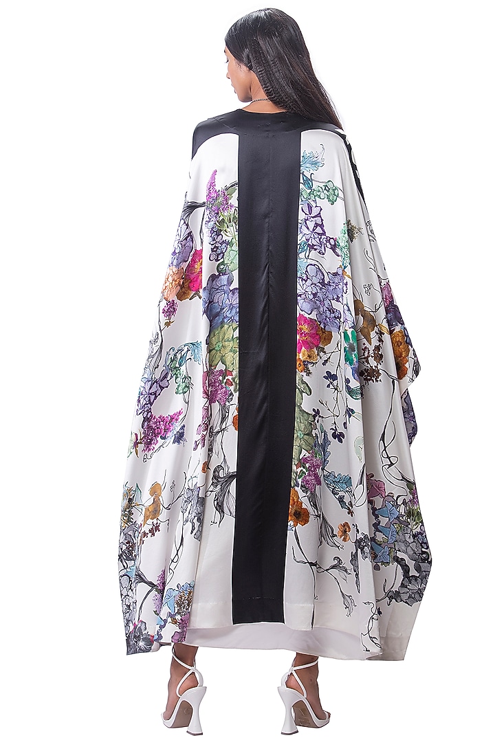 White Silk Printed Jacket Cocktail Dress by AKOK at Pernia's Pop Up Shop