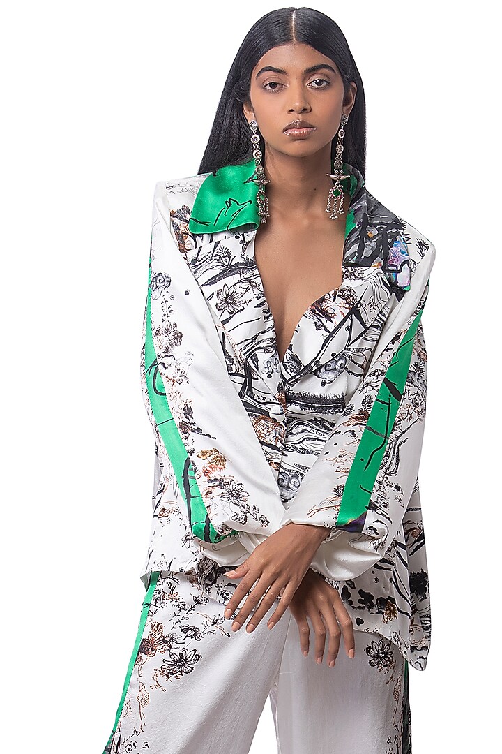 Multi-Colored Printed Blazer Set by AKOK at Pernia's Pop Up Shop