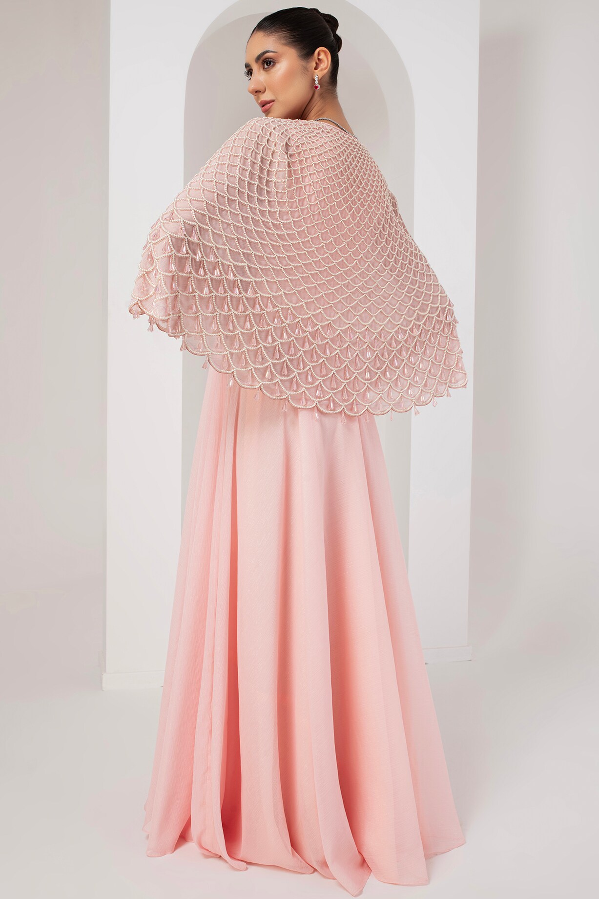strapless open back dress Bright Pink Long Prom Dress with Beaded Bodice– PromGirl main image 0