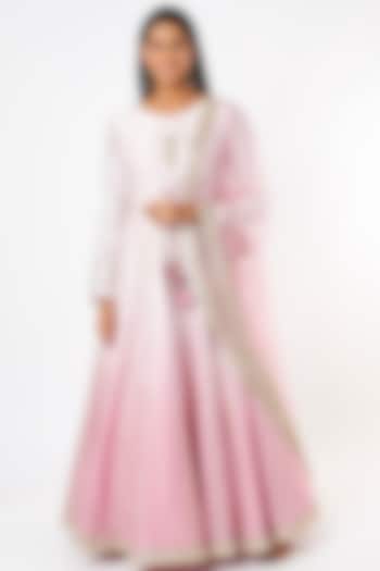 Blush Pink Embroidered Anarkali Set by Avnni Kapur