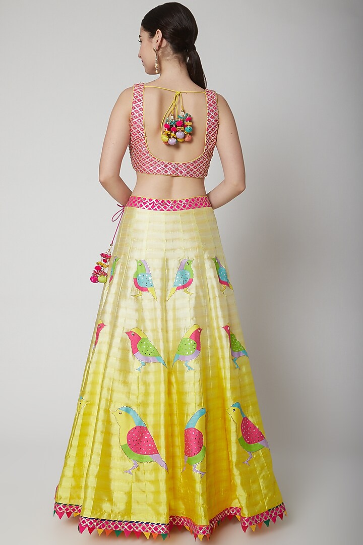 Yellow Embroidered Wedding Lehenga Set by Avnni Kapur at Pernia's Pop Up Shop