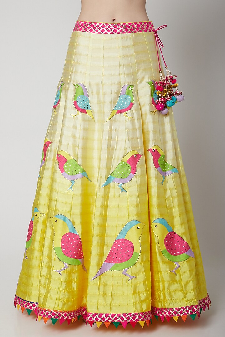 Yellow Embroidered Wedding Lehenga Set by Avnni Kapur at Pernia's Pop Up Shop