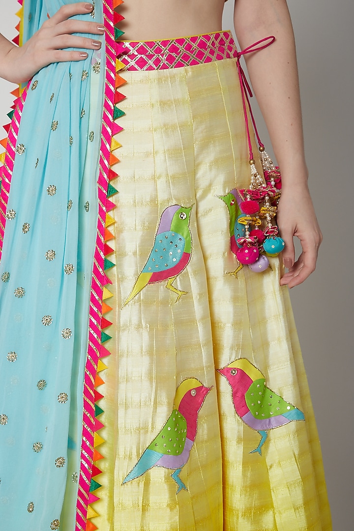 Yellow Embroidered Wedding Lehenga Set by Avnni Kapur at Pernia's Pop Up Shop