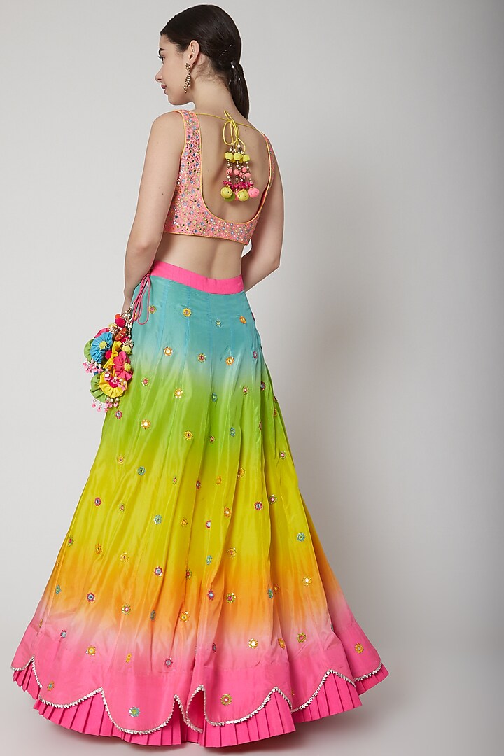 Multi Colored Embroidered Wedding Lehenga Set by Avnni Kapur at Pernia's Pop Up Shop