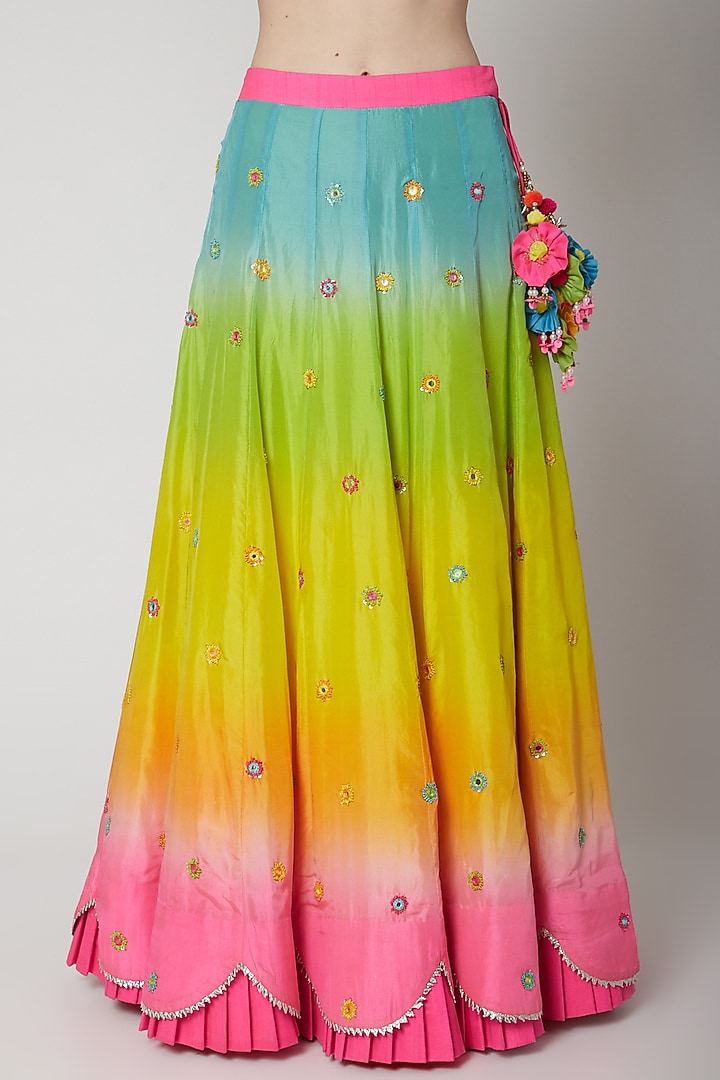 Multi Colored Embroidered Wedding Lehenga Set by Avnni Kapur at Pernia's Pop Up Shop