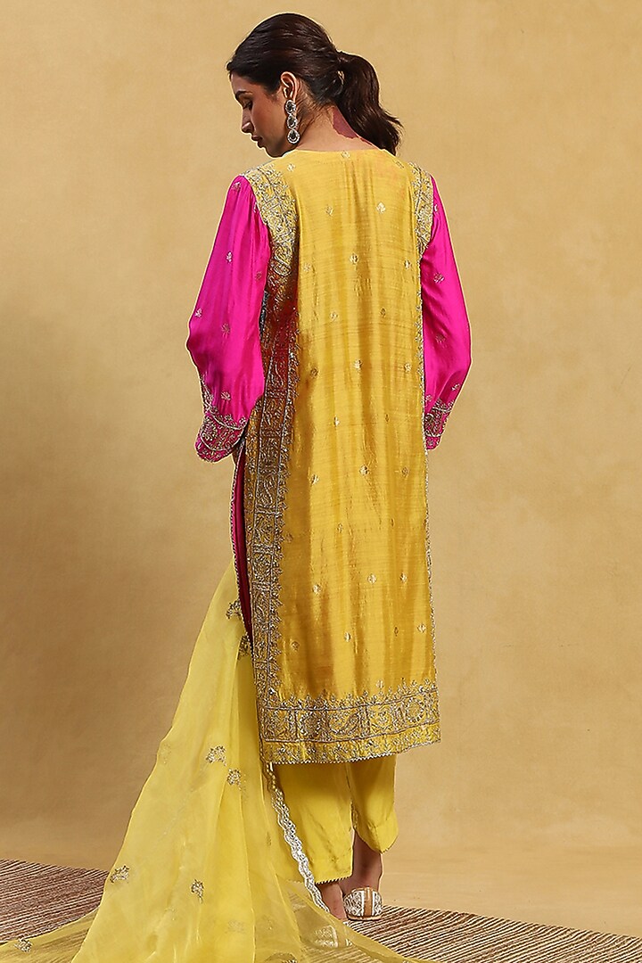 Multi-Colored Chinon Chiffon Kurta Set by Akriti by Ritika at Pernia's Pop Up Shop