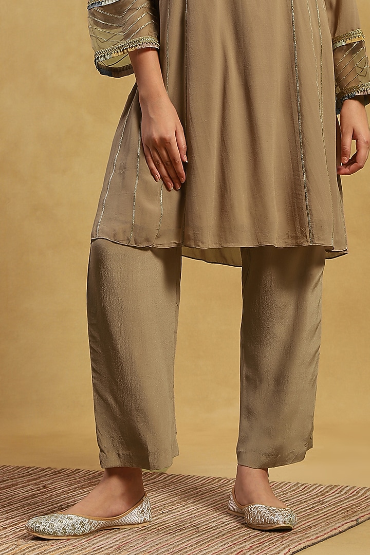 Green Georgette Gota Work Kurta Set by Akriti by Ritika at Pernia's Pop Up Shop