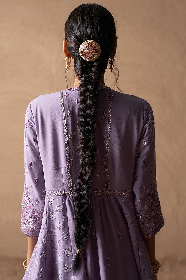 Lilac Georgette Wedding Sharara Set by Akriti by Ritika at Pernia's Pop Up Shop