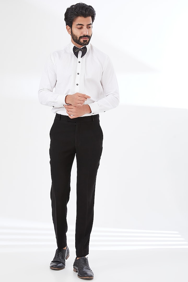 Black Cotton Pant Set by attire by kunal & Sid j