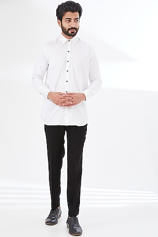 Black Cotton Pant Set by attire by kunal & Sid j