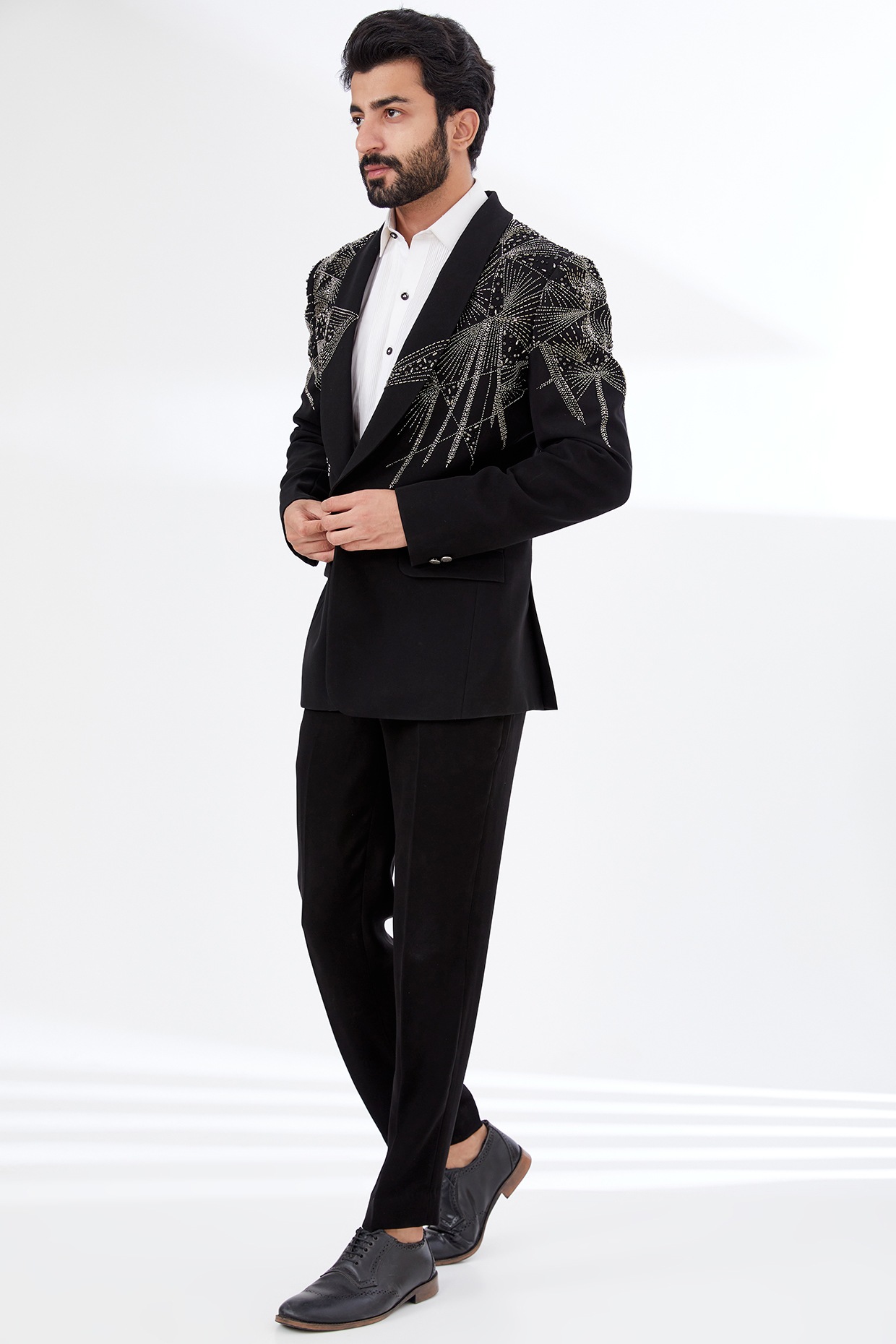 Black 2024 embroidered blazer