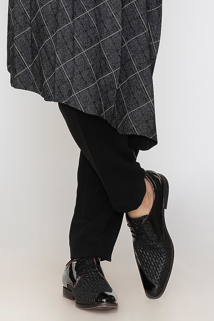 Grey Check Indo-Western Set by Attire by kunal & Sid j at Pernia's Pop Up Shop
