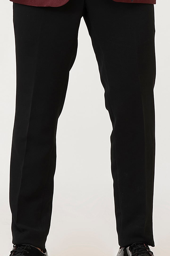 Cherry Wine Embroidered Tuxedo Set by Attire by kunal & Sid j at Pernia's Pop Up Shop