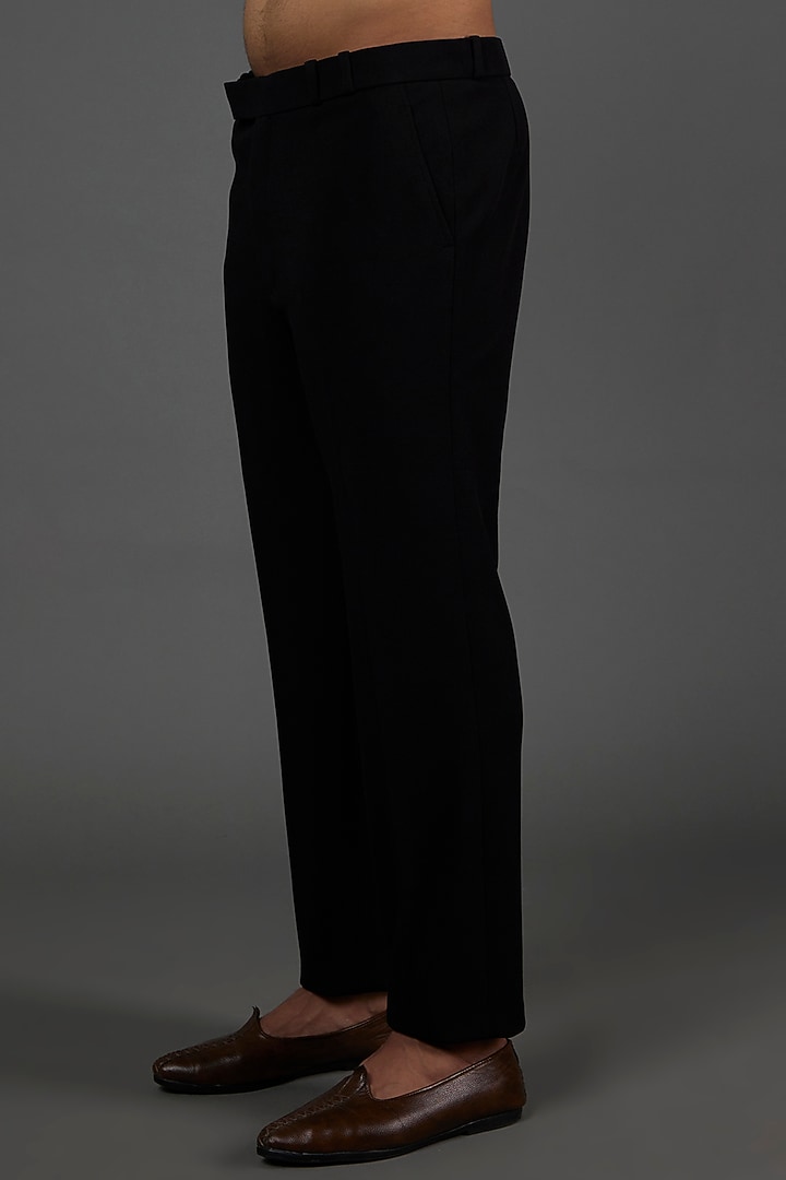 Black Embroidered Wedding Indowestern Jacket Set by attire by kunal & Sid j at Pernia's Pop Up Shop