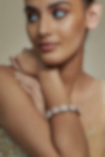 Gold Finish Kundan Polki Red Meenakari Pacheli Bangles by Akulya Jewels at Pernia's Pop Up Shop