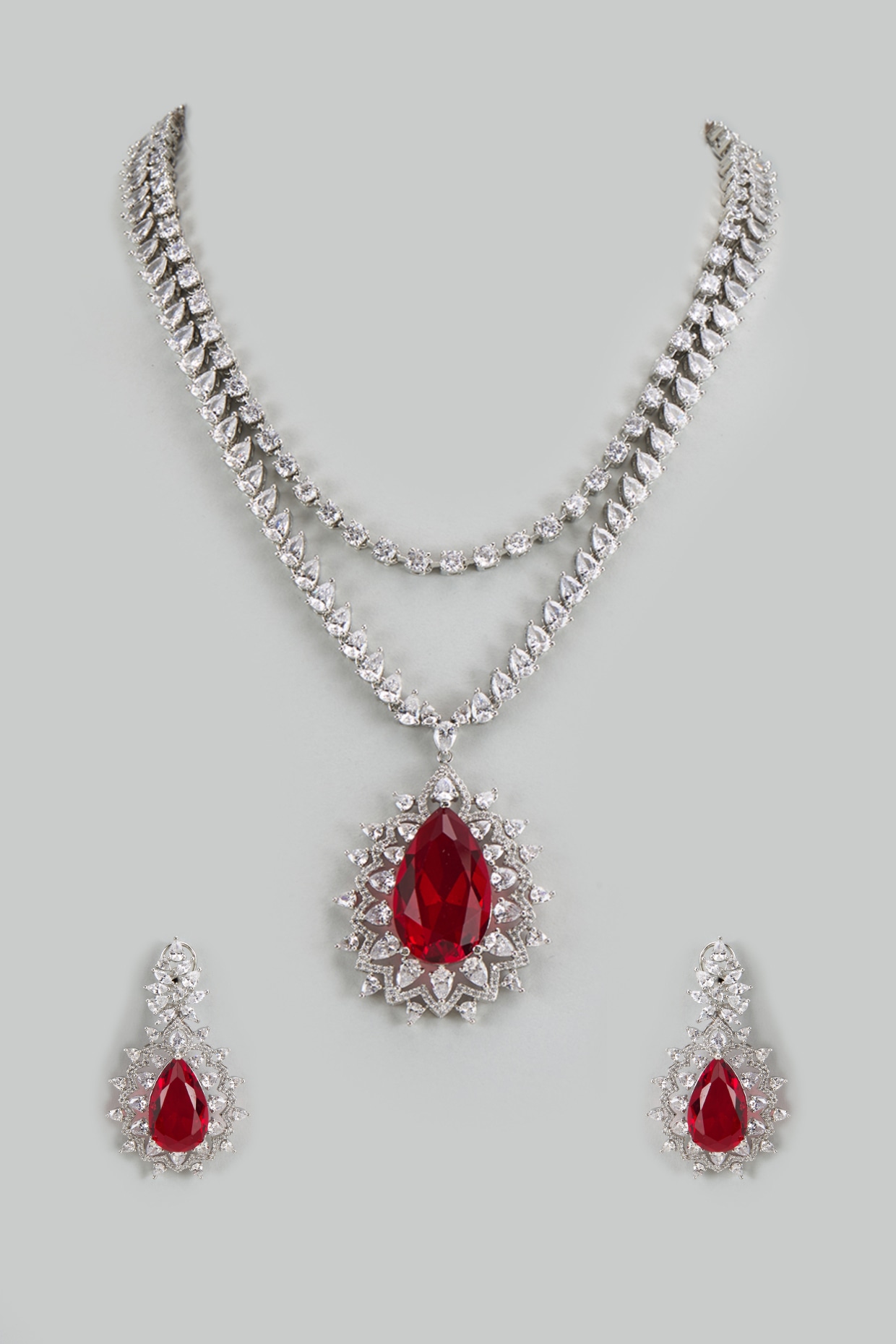 Ruby Cubic Zirconia Pendant deals Set