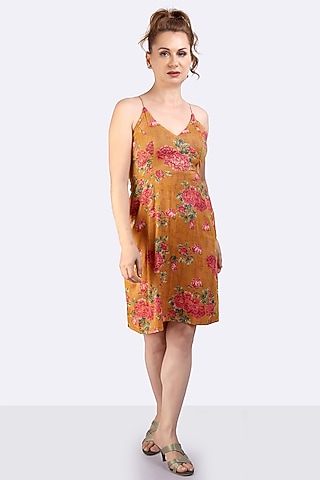 Capital Yellow Printed Dress by Anita kanwal studio