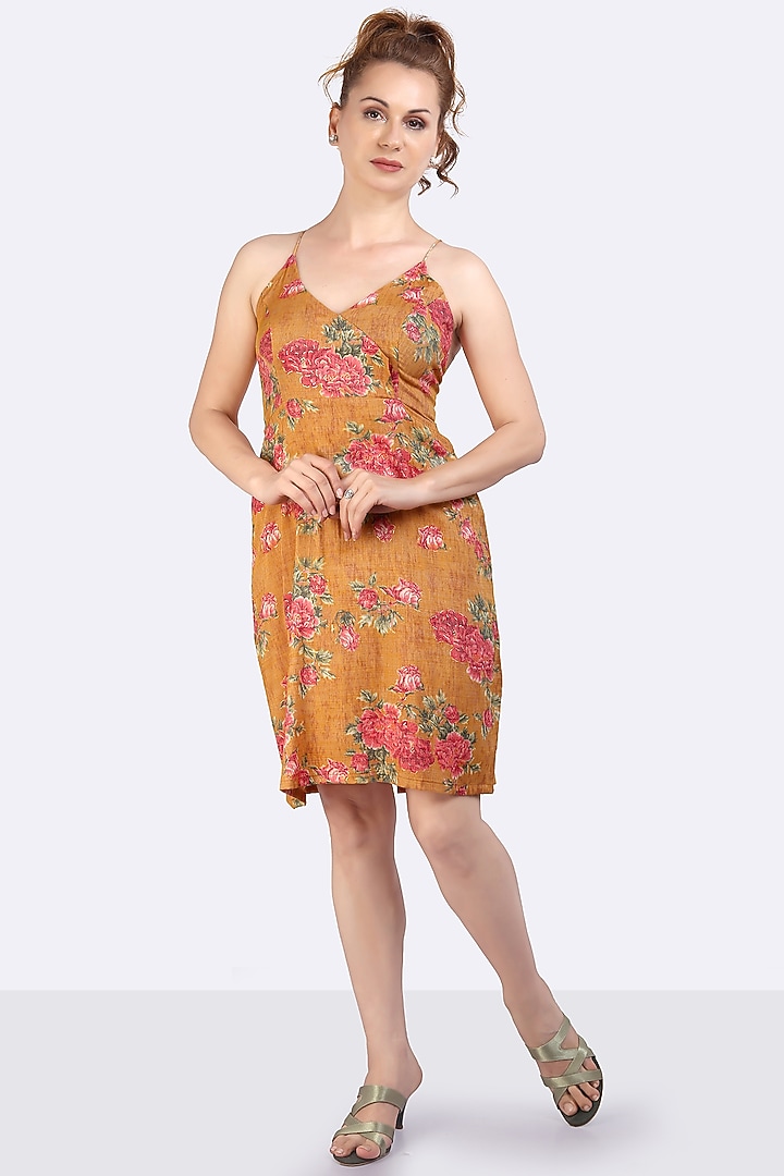 Capital Yellow Printed Summer Dress by Anita kanwal studio at Pernia's Pop Up Shop