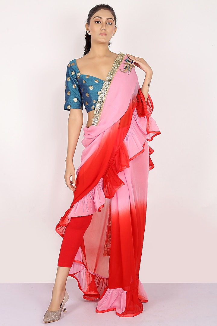 Pink Georgette Silk Foil Printed Saree Set

 by Anita kanwal studio