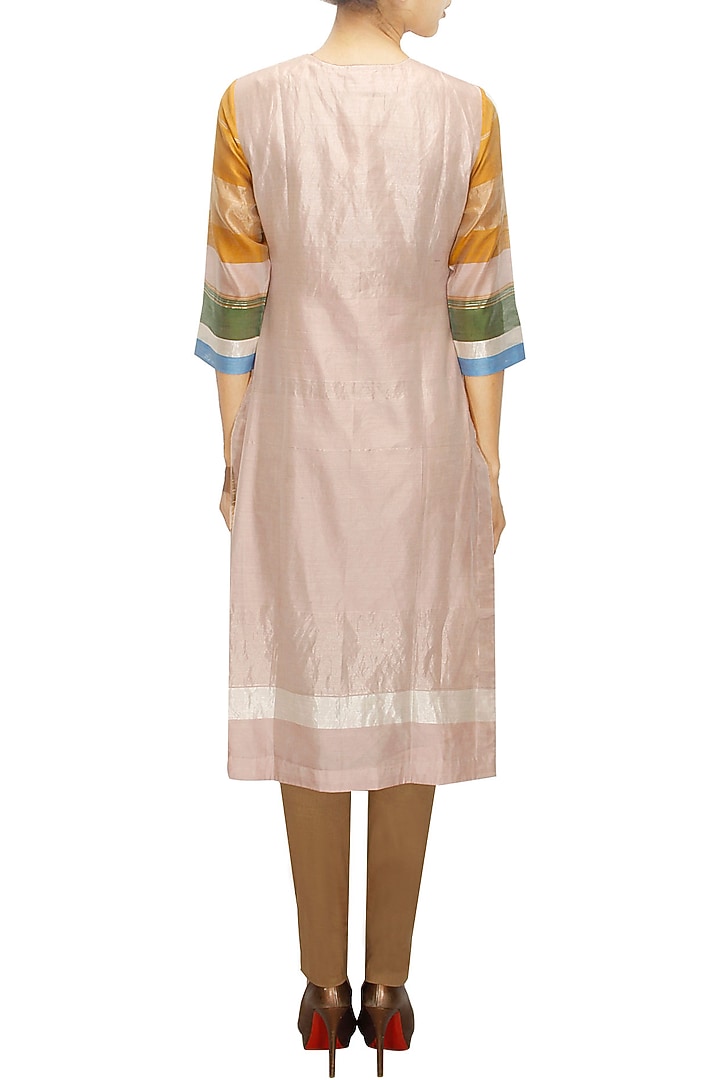 Blush pink cotton silk shirt dress available only at Pernia's Pop-Up Shop.