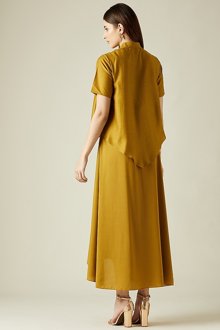 Mustard Silk Summer Dress by Aakar at Pernia's Pop Up Shop