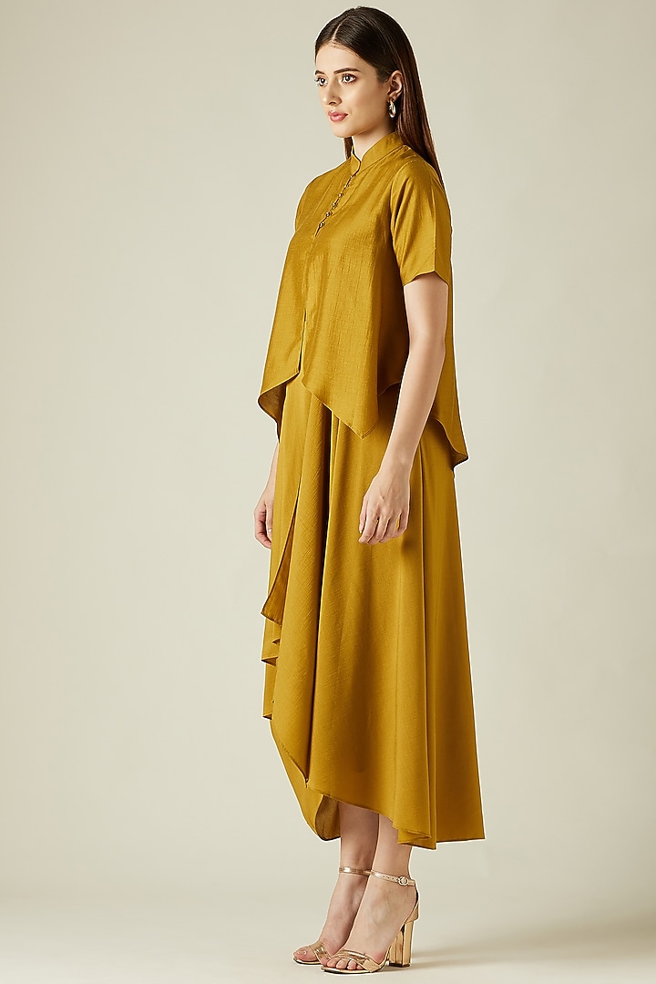 Mustard Silk Summer Dress by Aakar at Pernia's Pop Up Shop