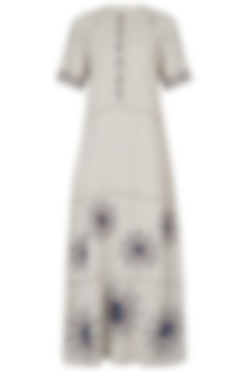 Khadi foil embroidered dress by Akashi