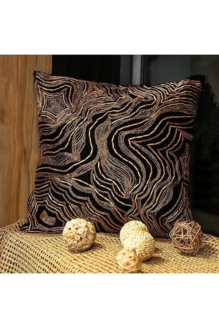 Marble Hand Embroidered
Cushion Cover by ALCOVE