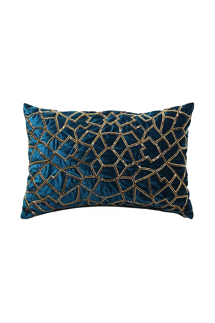 Teal green Geometric
Embroidered Cushion
Cover by ALCOVE