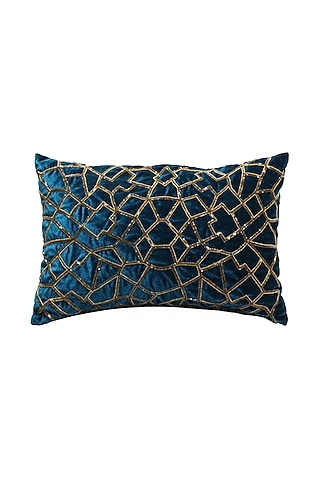 Teal green Geometric
Embroidered Cushion
Cover by ALCOVE