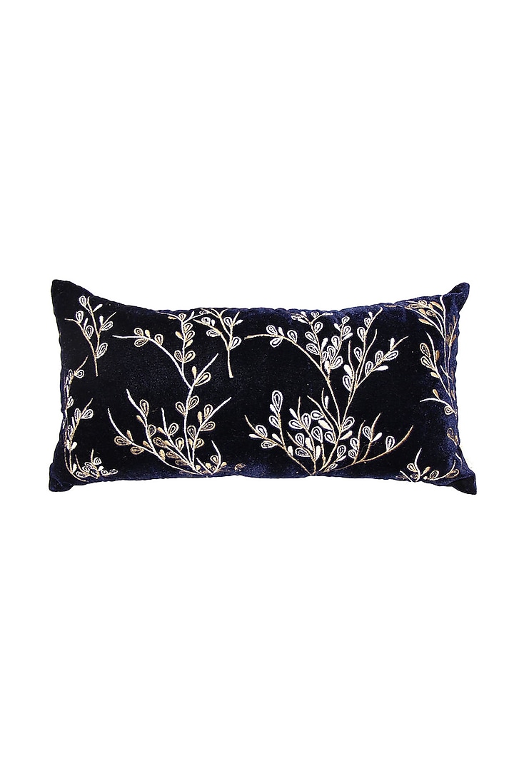 Blue Paisley Embroidered 
Cushion Cover by ALCOVE at Pernia's Pop Up Shop