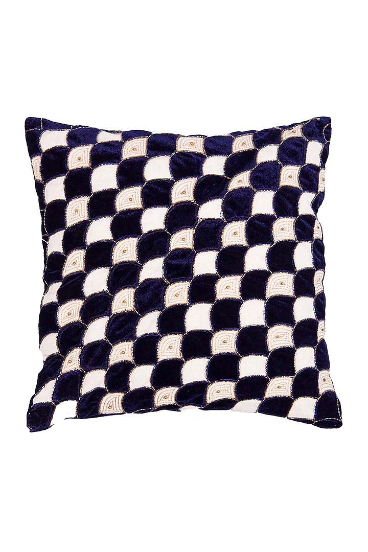 Navy Cutwork 
Cushion Cover by ALCOVE