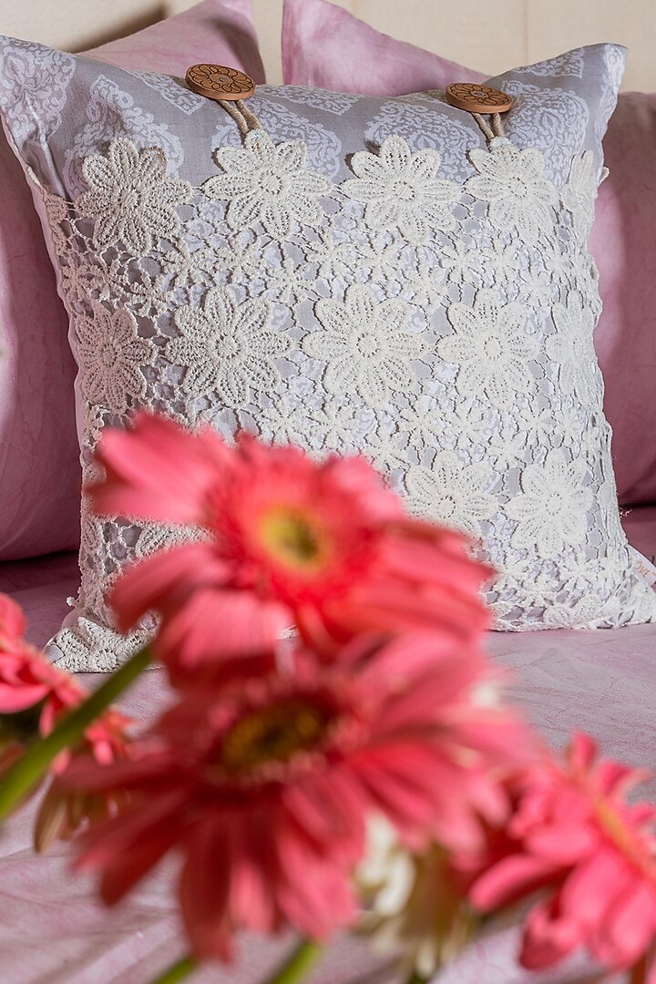 Crochet Lace Pocket
Cushion Cover by ALCOVE at Pernia's Pop Up Shop