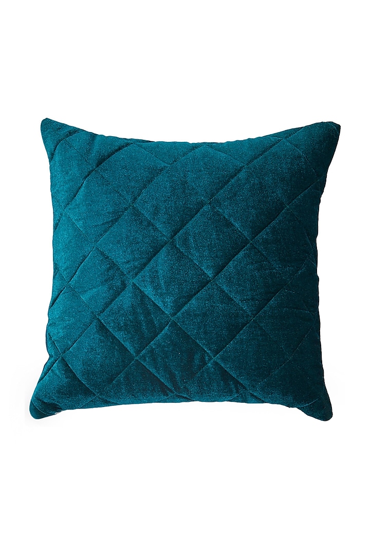 Green Velvet Quilted Cushion Cover Design by ALCOVE at Pernia's Pop Up