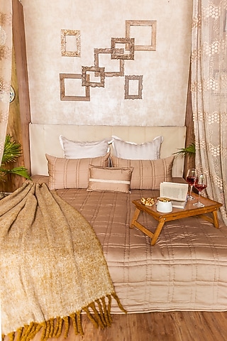 Beige Quilted Bedspread (Set Of 3) by ALCOVE