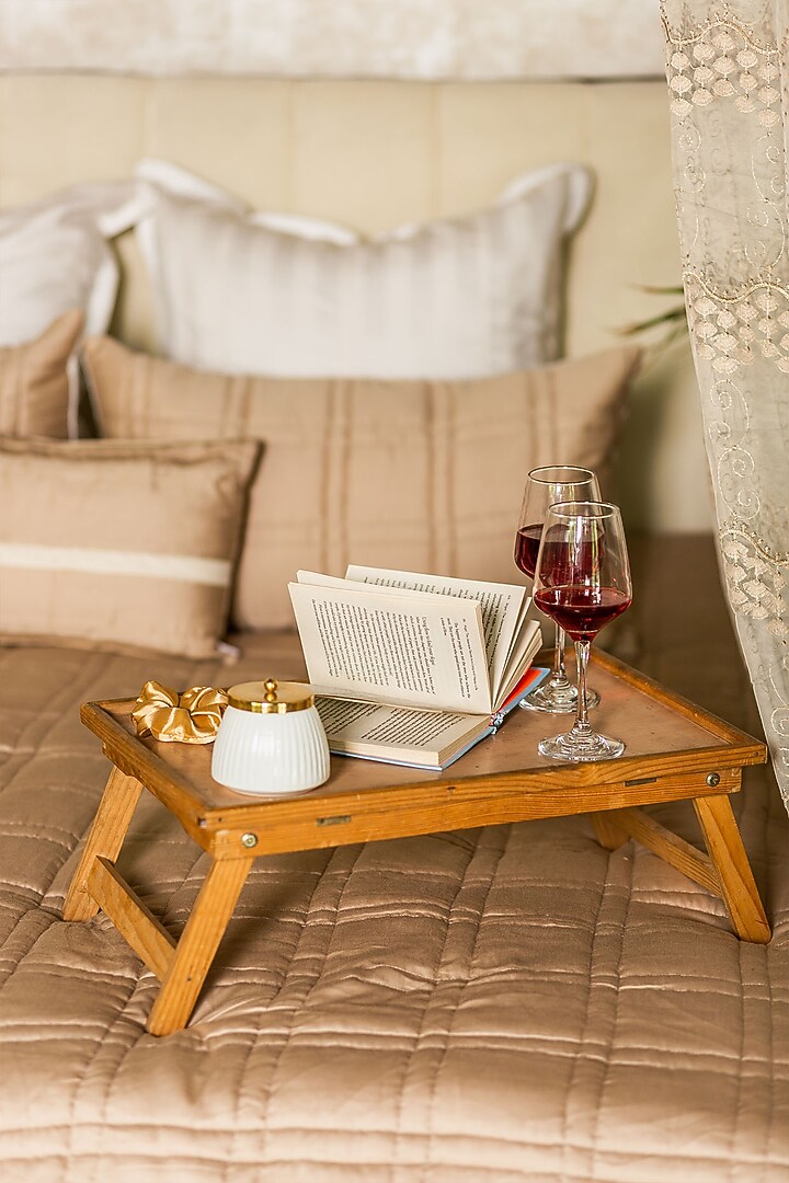 Beige Quilted Bedspread (Set Of 3) by ALCOVE at Pernia's Pop Up Shop