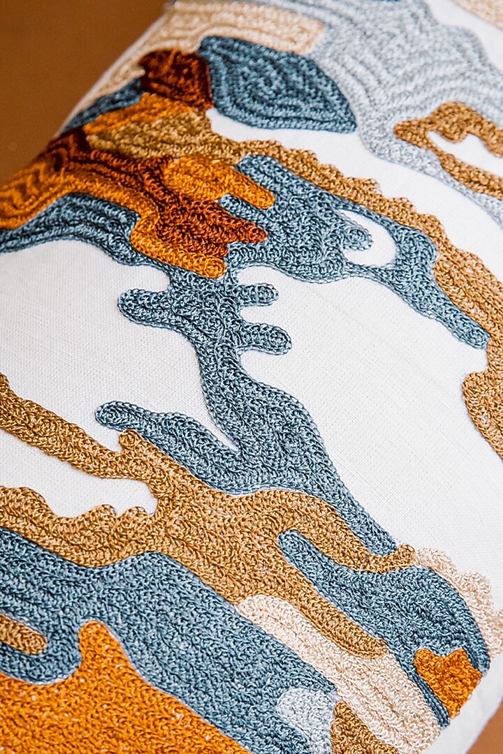 Off-White Lava Modern Cushion Cover by ALCOVE at Pernia's Pop Up Shop