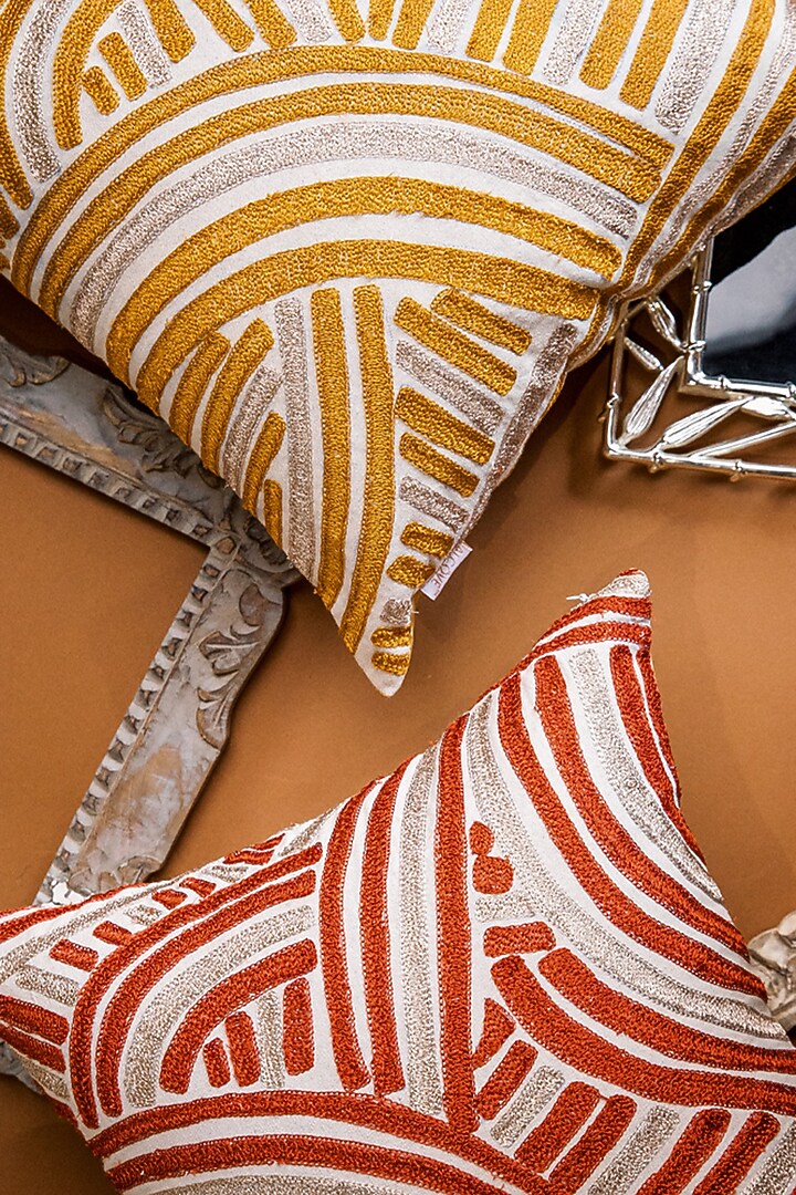 Red Rubia Cushion Cover by ALCOVE at Pernia's Pop Up Shop