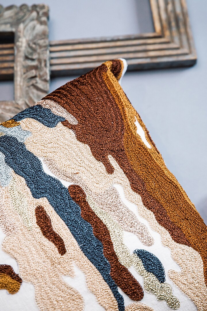 Off-White Timber Modern Cushion Cover by ALCOVE at Pernia's Pop Up Shop