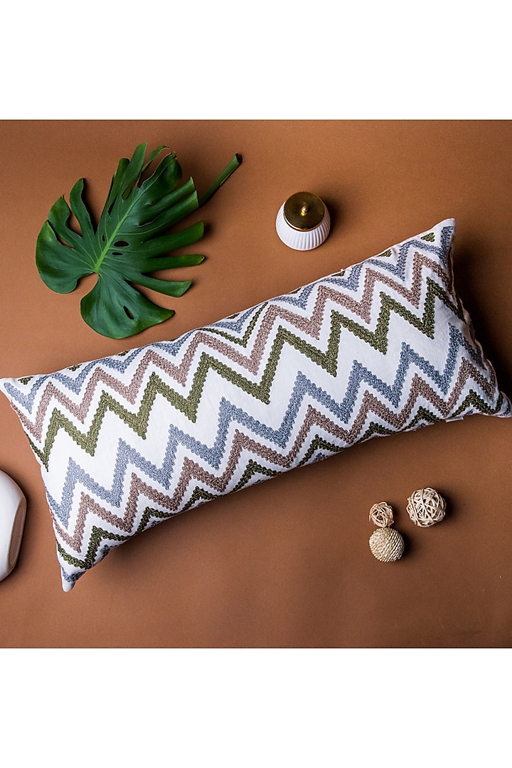 Off-White Chevron Cushion Cover by ALCOVE